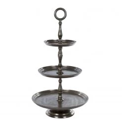 My Flair Présentoir à étage Dolme - Aluminium - Gris