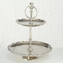 Boltze Présentoir à gâteaux Flaire I - Aluminium - Argenté -Vaisselle Soldes 1000236387 210202 12475200248 MOOD DETAILS P000000001000236387 mood