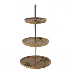 Boltze Présentoir à gâteaux Percha - Manguier nickelé à l’aluminium - Multicolore