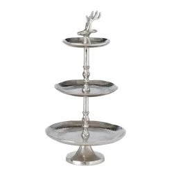 Boltze Présentoir à gâteaux Anzing - Aluminium nickelé - argenté