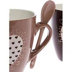 My Flair Tasses avec cuillères Darun (lot de 2) - Faïence - Marron / Noir 9 My Flair Tasses avec cuillères Darun (lot de 2) - Faïence - Marron / Noir -Vaisselle Soldes 1000260647 210420 08200400113 DETAILS P000000001000260647