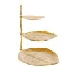Kare Design Présentoir à gâteaux Leaf Gold - Doré - Métal -Vaisselle Soldes 1000277537 210707 09465400069 IMAGE P000000001000277537