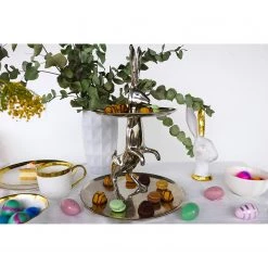 Kare Design Présentoir à gâteaux Bunny - Argenté - Métal -Vaisselle Soldes 1000277582 210707 09521700379 MOOD DETAILS P000000001000277582 mood