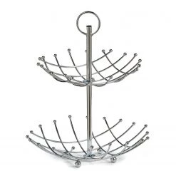 Zeller Présentoir Adorata - Métal - Argenté - Ø 28,5 cm x 36 cm