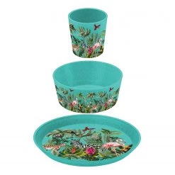 Koziol Set vaisselle Connect Jungle (3 élém.) - Polypropylène / Épicéa - Turquoise