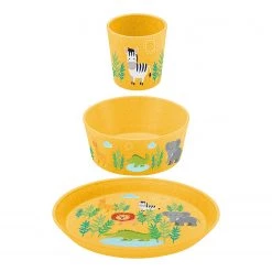 Koziol Set vaisselle Connect Africa (3 élém.) - Polypropylène / Épicéa - Jaune