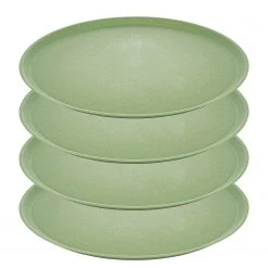 Koziol Assiettes Connect Plate (lot de 4) - Polypropylène / Épicéa - Vert foncé
