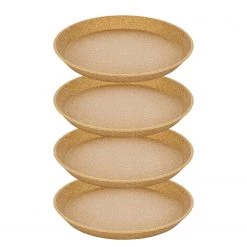 Koziol Assiettes Connect Plate (lot de 4) - Polypropylène / Épicéa - Marron