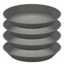 Koziol Assiettes Connect Plate (lot de 4) - Polypropylène / Épicéa - Gris foncé