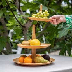 Koziol Présentoir à gâteaux Babell Recycle - Polypropylène / Épicéa - Marron - Diamètre : 31 cm -Vaisselle Soldes 1000311377 211126 10373100213 MOOD DETAILS P000000001000311377 mood