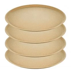 Koziol Assiettes Connect Plate (lot de 4) - Polypropylène / Épicéa - Marron