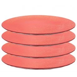 Koziol Assiettes Club Plate I (lot de 4) - Polypropylène / Épicéa - Corail