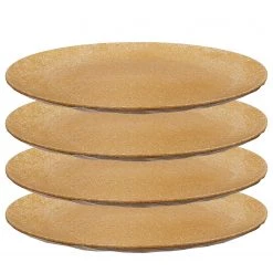 Koziol Assiettes Club Plate I (lot de 4) - Polypropylène / Épicéa - Marron