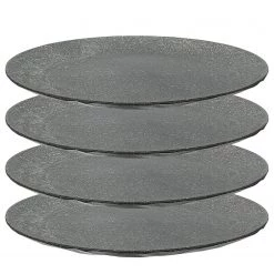 Koziol Assiettes Club Plate I (lot de 4) - Polypropylène / Épicéa - Gris foncé