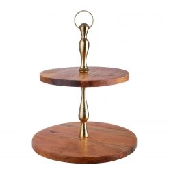 GILDE Présentoir à gâteaux Acarcia I - Acacia - Marron - 30 x 38 x 30 cm