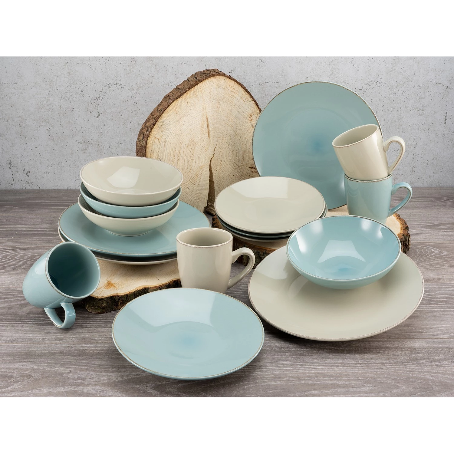 Creatable Service de table Oslo (16 élém.) - Grès - Multicolore - 16 éléments 4 Creatable Service de table Oslo (16 élém.) - Grès - Multicolore - 16 éléments – Image 2