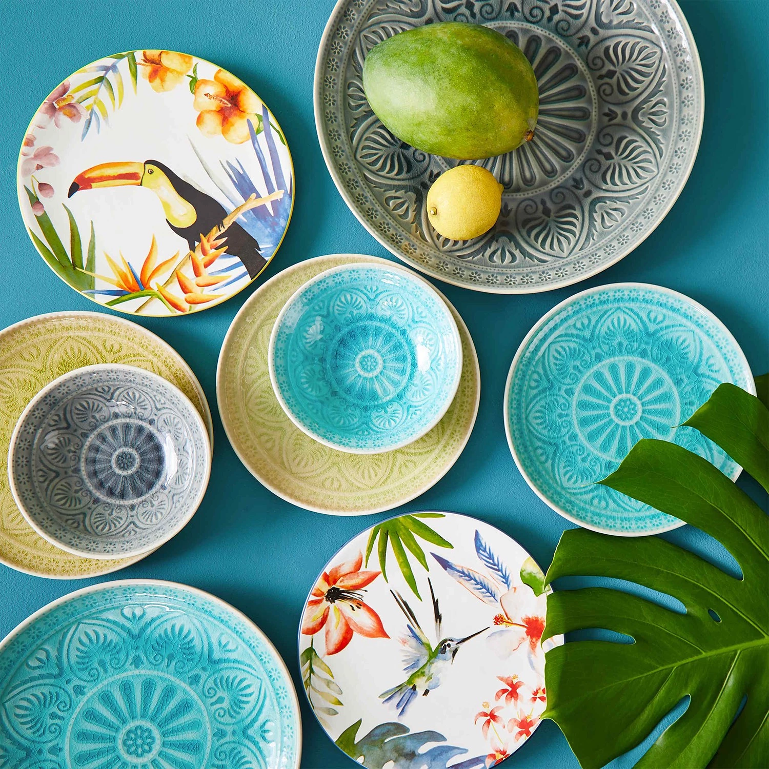 Butlers Assiettes SUMATRA II (lot de 4) - Turquoise 4 Butlers Assiettes SUMATRA II (lot de 4) - Turquoise – Image 2