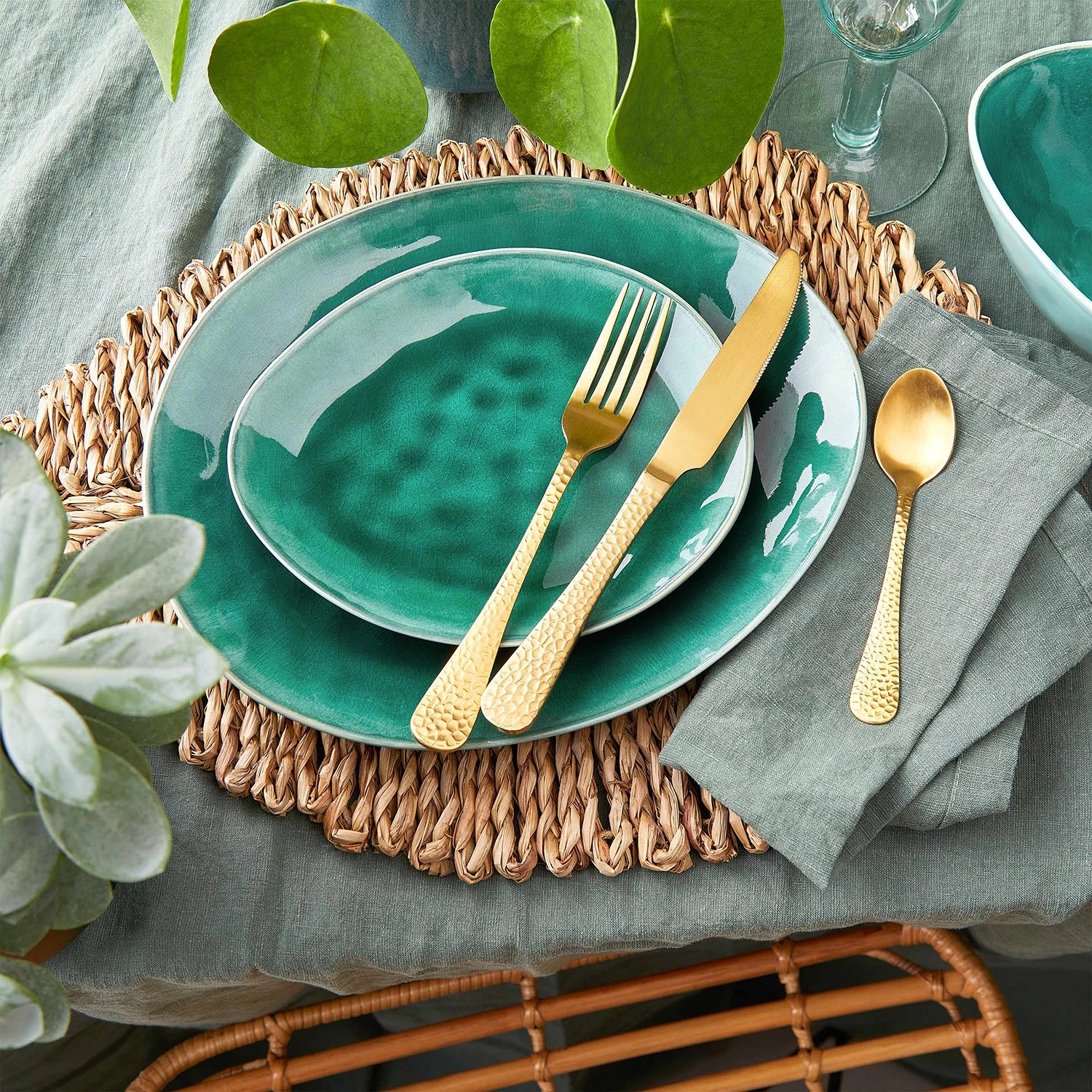 Butlers Assiettes DE LA ROYA (lot de 4) - Vert foncé 5 Butlers Assiettes DE LA ROYA (lot de 4) - Vert foncé – Image 3