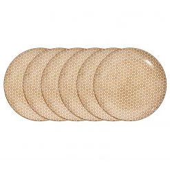 Butlers Assiettes RETRO II (lot de 6) - Porcelaine - Jaune