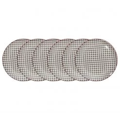 Butlers Assiettes à dessert RETRO II (lot de 6) - Porcelaine - Noir