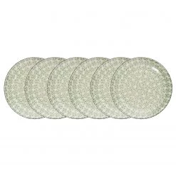 Butlers Assiettes à dessert RETRO VI (lot de 6) - Porcelaine - Vert