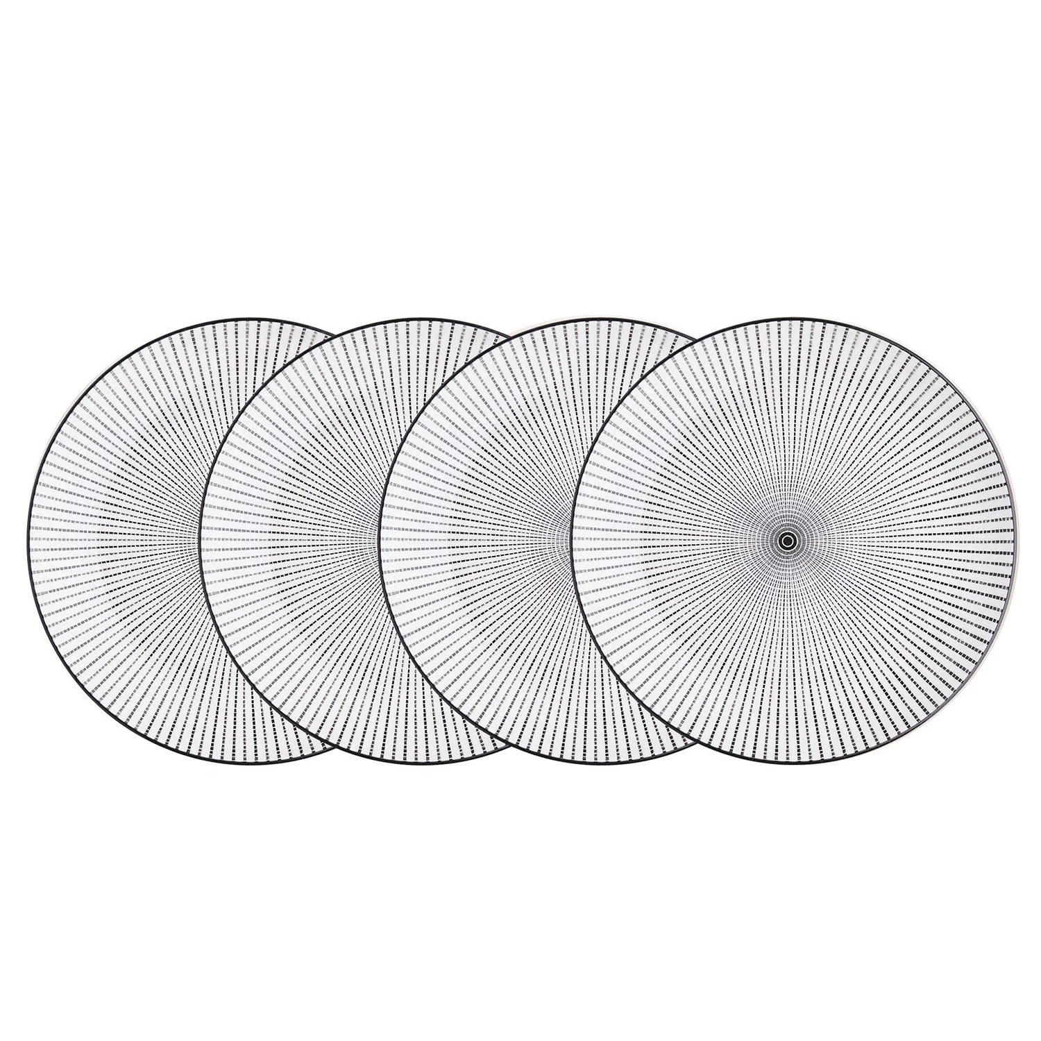 Butlers Assiettes DIM SUM (lot de 4) - Blanc / Noir 3 Butlers Assiettes DIM SUM (lot de 4) - Blanc / Noir