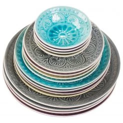 Butlers Assiette SUMATRA I - Céramique - Turquoise - Diamètre : 25 cm -Vaisselle Soldes 1000331227 220218 027 MOOD DETAILS P000000001000331227 mood