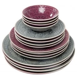 Butlers Assiette SUMATRA III - Céramique - Violet - Diamètre : 25 cm -Vaisselle Soldes 1000331230 220218 022 MOOD DETAILS P000000001000331230 mood
