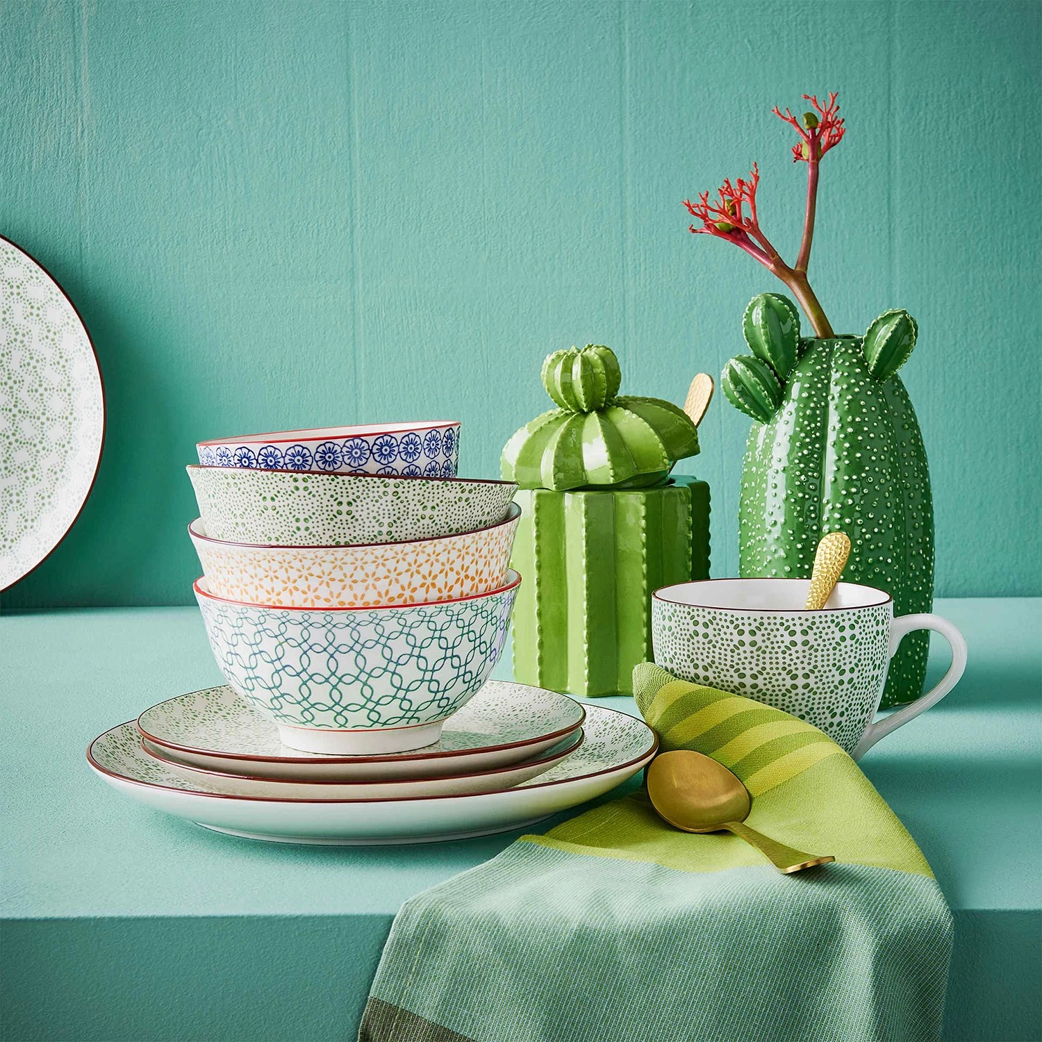 Butlers Tasse RETRO VI - Porcelaine - Blanc / Vert 4 Butlers Tasse RETRO VI - Porcelaine - Blanc / Vert – Image 2