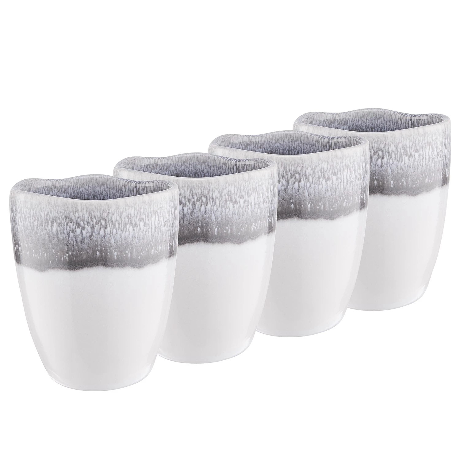 Butlers Tasses ATLANTIS (lot de 4) - Blanc / Gris 3 Butlers Tasses ATLANTIS (lot de 4) - Blanc / Gris