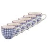 Butlers Tasses RETRO III (lot de 6) - Porcelaine - Blanc / Bleu