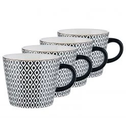 Butlers Tasses ORNAMENTS (lot de 4) - Porcelaine - Noir