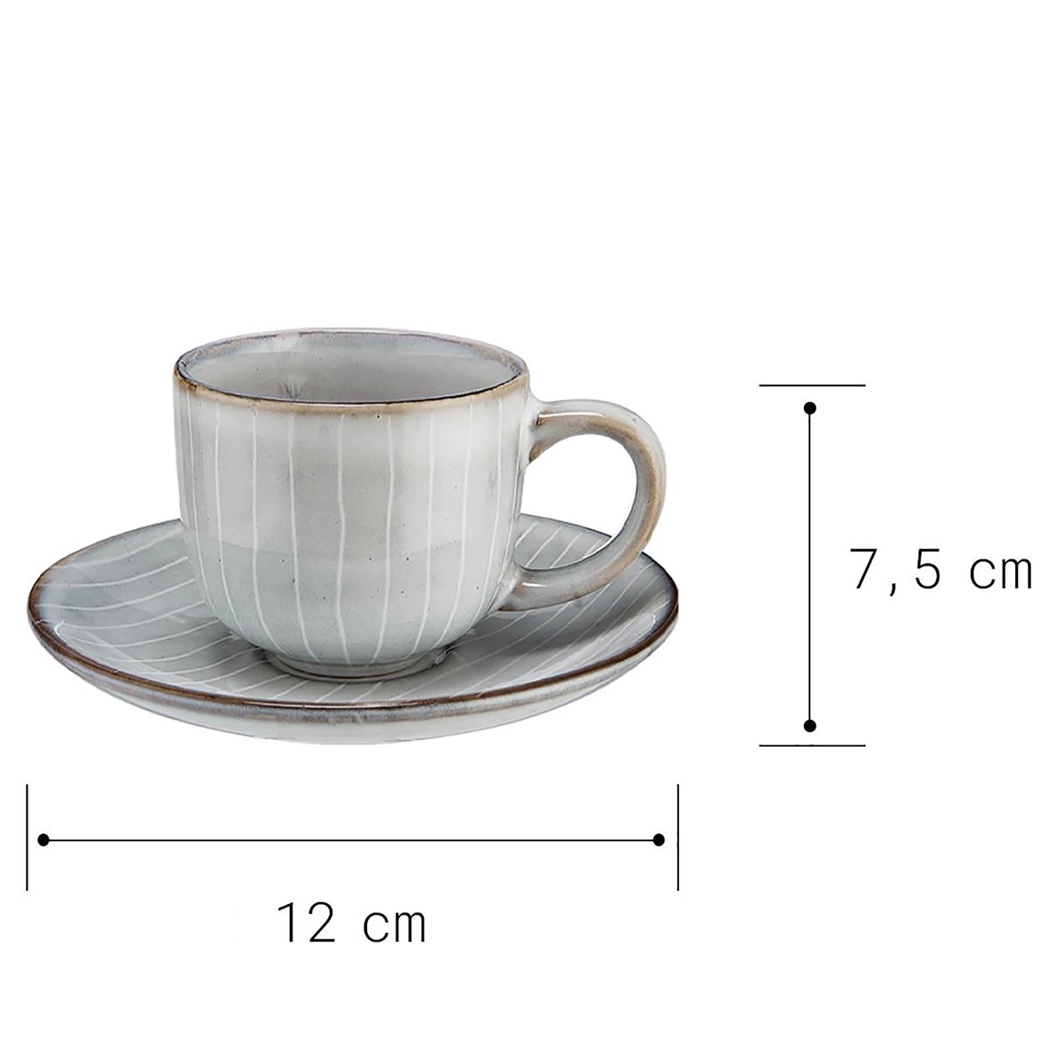 Butlers Tasses expresso HENLEY (lot de 4) - Faïence - Gris 6 Butlers Tasses expresso HENLEY (lot de 4) - Faïence - Gris – Image 4