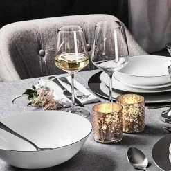 Butlers Coupelle SILVER LINING - Porcelaine fine de Chine avec bords argentés - Blanc -Vaisselle Soldes 1000332776 220217 040 DETAILS P000000001000332776