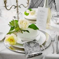 Butlers Coupelle SILVER LINING - Porcelaine fine de Chine avec bords argentés - Blanc -Vaisselle Soldes 1000332776 220217 070 DETAILS P000000001000332776