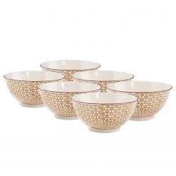 Butlers Bols RETRO I (lot de 6) - Porcelaine - Blanc / Orange