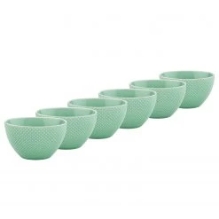 Butlers Coupelles HANAMI II (lot de 6) - Grès - Menthe - Diamètre : 13 cm