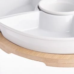 Butlers Coupelles APPETIZER (6 éléments) - Porcelaine / Bambou - Blanc -Vaisselle Soldes 1000332852 220217 070 DETAILS P000000001000332852