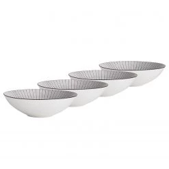 Butlers Assiettes creuses DIM SUM (lot de 4) - Grès - Noir