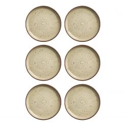 Fine Dine Earth Colours Assiettes plates Olive II (lot de 6) - Porcelaine - Olive - Diamètre : 27 cm