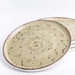 Fine Dine Earth Colours Assiettes plates Olive II (lot de 6) - Porcelaine - Olive - Diamètre : 27 cm -Vaisselle Soldes 1000332922 220214 040 DETAILS P000000001000332922