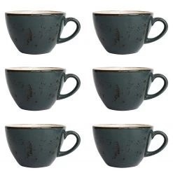 Fine Dine Earth Colours Tasses à cappuccino Arando (lot de 6) - Porcelaine - Anthracite