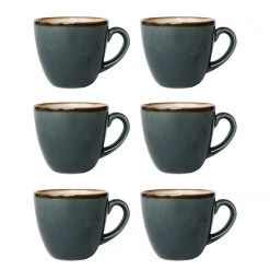 Fine Dine Earth Colours Tasses à expresso Arando (lot de 6) - Porcelaine - Anthracite