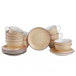 Butlers Set petit-déjeuner RETRO I (18 él.) - Porcelaine - Blanc / Orange