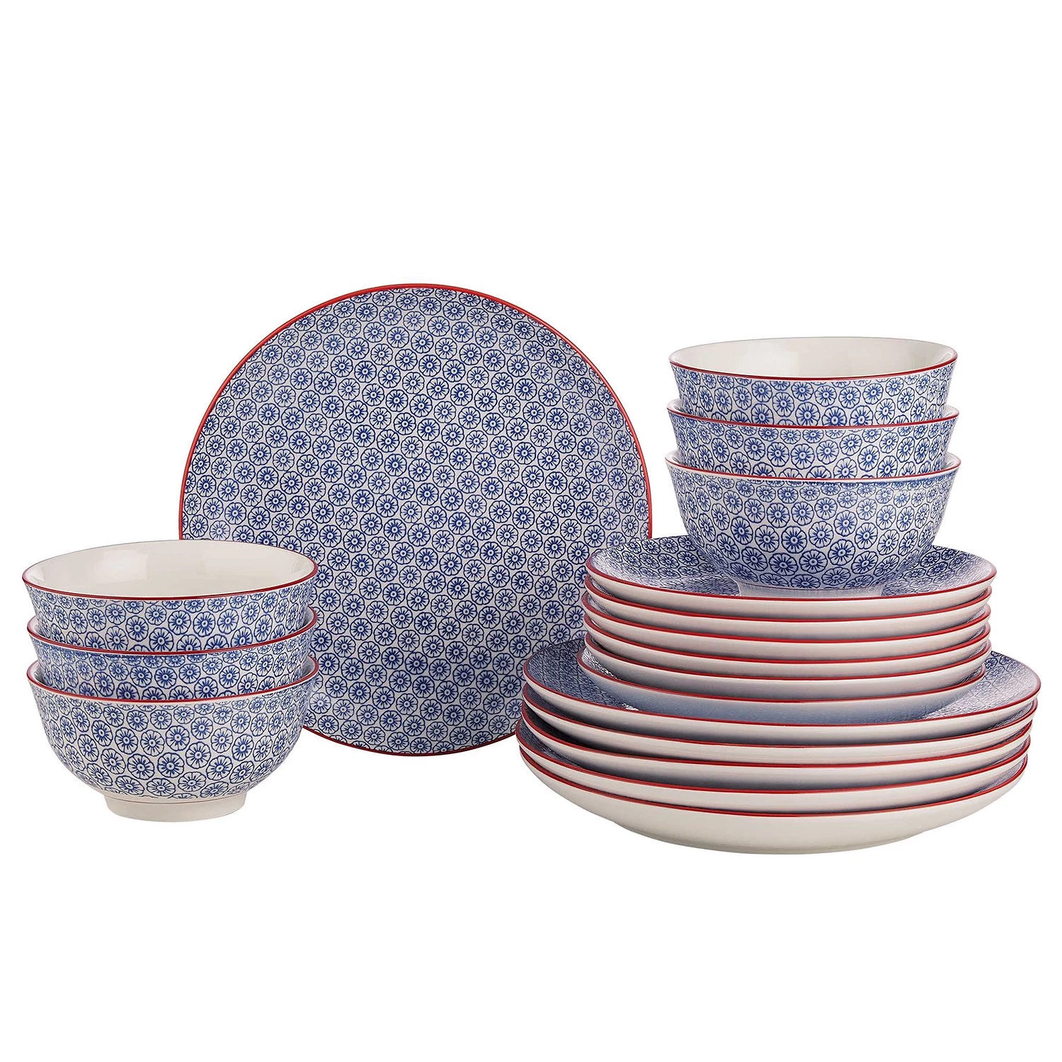 Butlers Service RETRO I (18 él.) - Porcelaine - Blanc / Bleu / Rouge 3 Butlers Service RETRO I (18 él.) - Porcelaine - Blanc / Bleu / Rouge