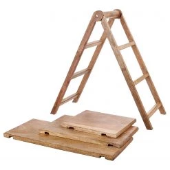 Butlers Présentoir à gâteaux MANGO DAYS II - Fer / Manguier- Marron -Vaisselle Soldes 1000337009 220225 032 DETAILS P000000001000337009