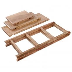 Butlers Présentoir à gâteaux MANGO DAYS II - Fer / Manguier- Marron -Vaisselle Soldes 1000337009 220225 033 DETAILS P000000001000337009