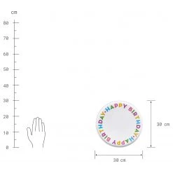 Butlers Planche HAPPY BIRTHDAY - Porcelaine - Multicolore -Vaisselle Soldes 1000344061 220406 500 SKETCH DETAILS P000000001000344061 sketch